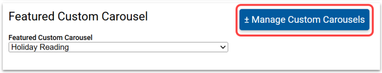 Custom Carousel section.