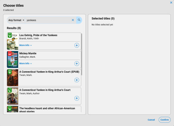 Search results page.