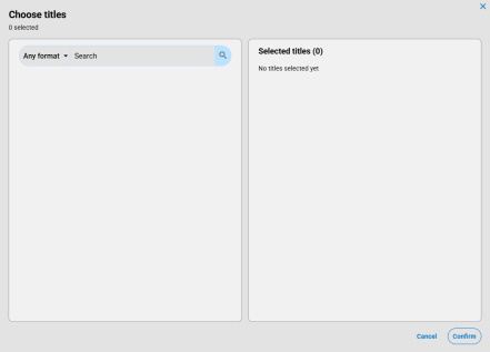 Choose titles pop-up.