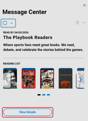 Message Center with Abuse report message expanded and View Details highlighted.