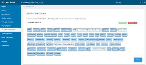 Educational Standards page.